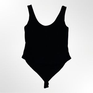 Forever 21 Black Scoop-Neck Ribbed Sleeveless Bodysuit